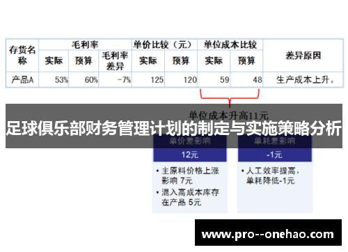 足球俱乐部财务管理计划的制定与实施策略分析
